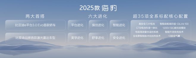 比亚迪最新技术Get！2025款海豹、海豹07DM-i两款新车上市产品实力全面跃升(图3)